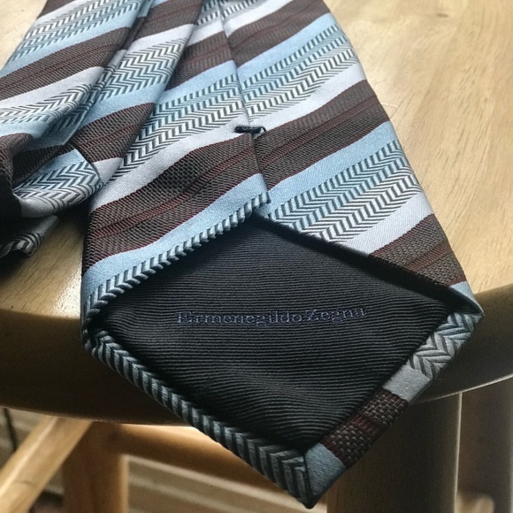 Ermenegildo Zegna Brown & Blue Striped